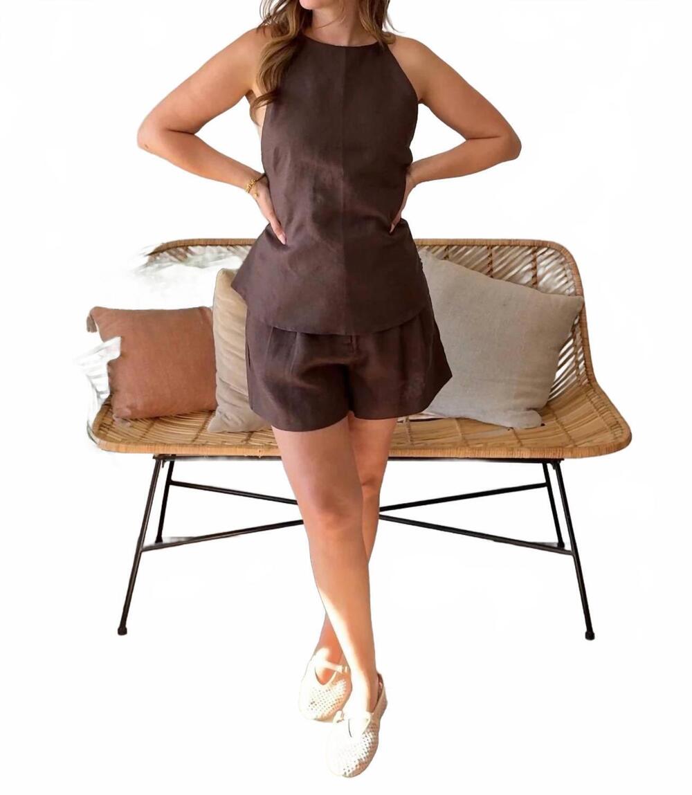 NEW NUDE LUCY ziba linen top in walnut